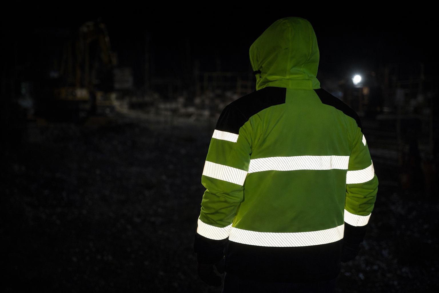 Campera de alta visibilidad de noche